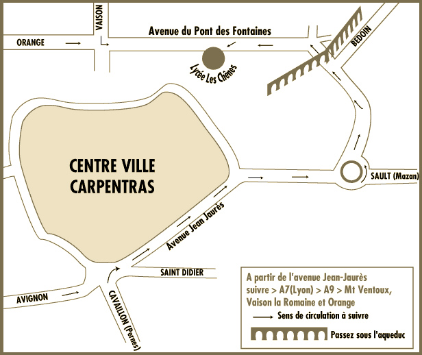 Plan d'accès Les Chênes Carpentras