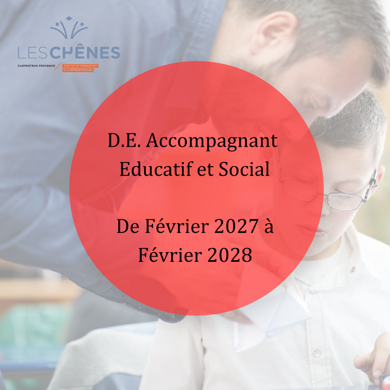 NOUVELLE SESSION DE FORMATION : D.E. Accompagnant Educatif et Social