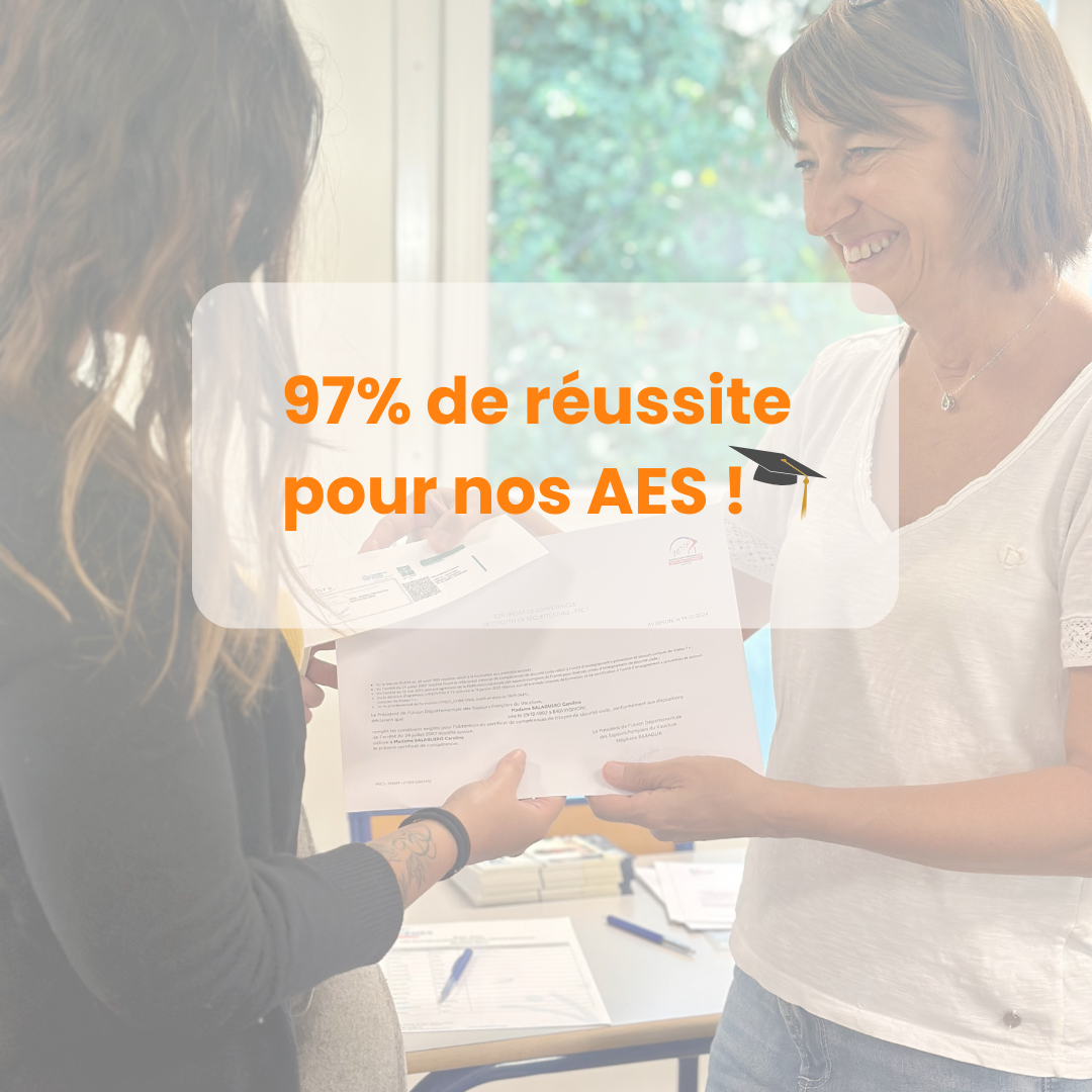 97% de réussite pour nos stagiaires AES
