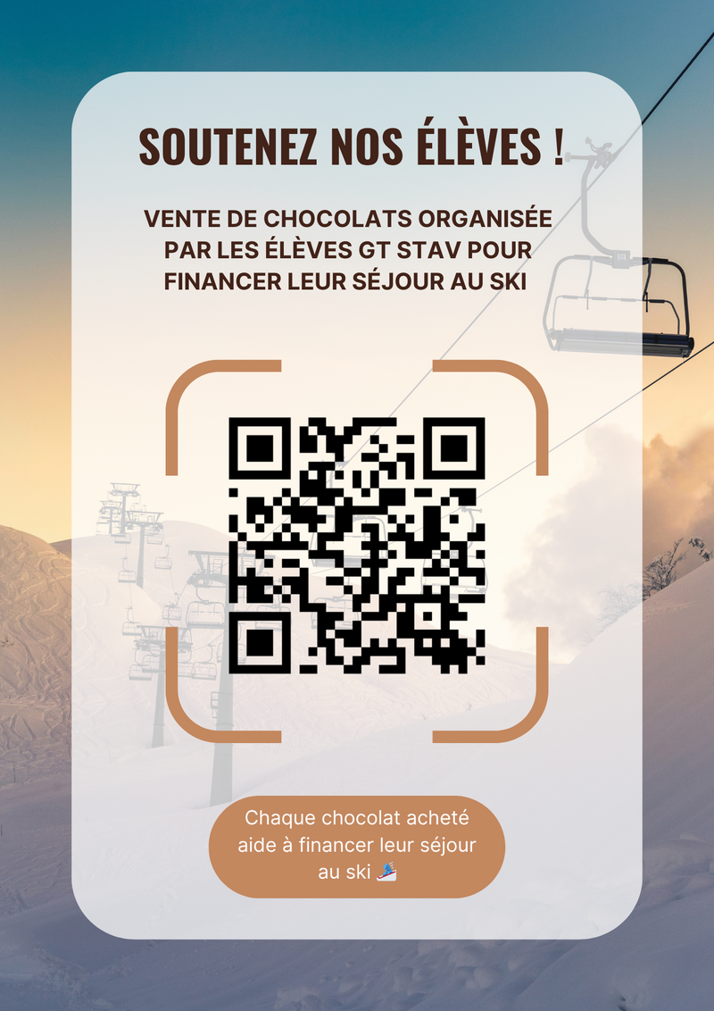 Les élèves de la filière STAV lancent une vente de chocolats pour financer leur séjour au ski