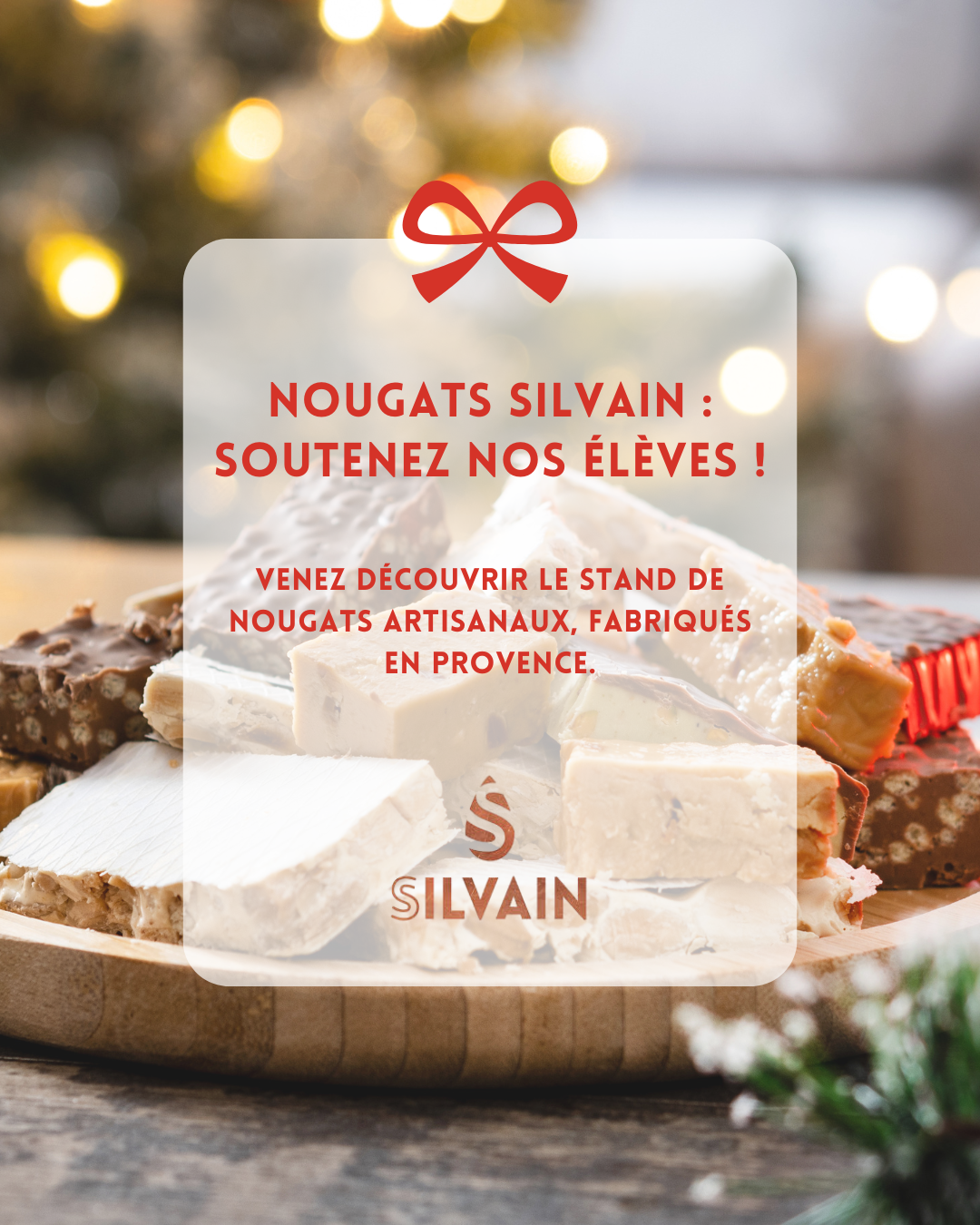 Stand de nougats Silvain au Marché de Noël