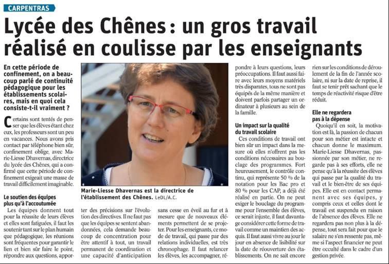 La presse parle des Chênes